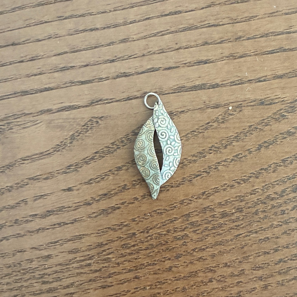 Mixed Hammered Metal Pendant 15$